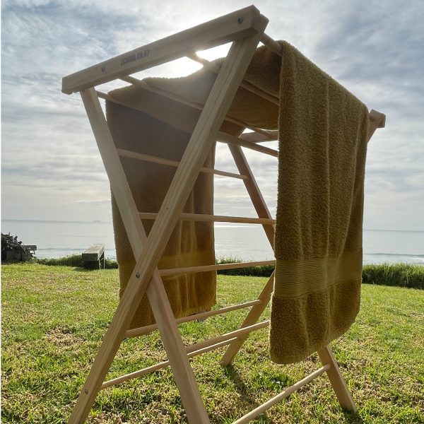 Wooden multi tasker clothes rack